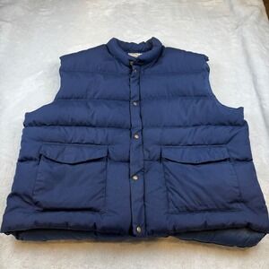 Cabela's Goose‎ Down Puffer Vest Mens 3XL Blue Outdoor Insulated Winter Vintage